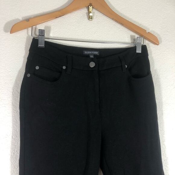 Eileen Fisher black stretchy ponte knit skinny pants 2 - Picture 4 of 9